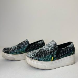 Kurt Geiger - Platform Snake Print Slip On Sneakers | Size 39